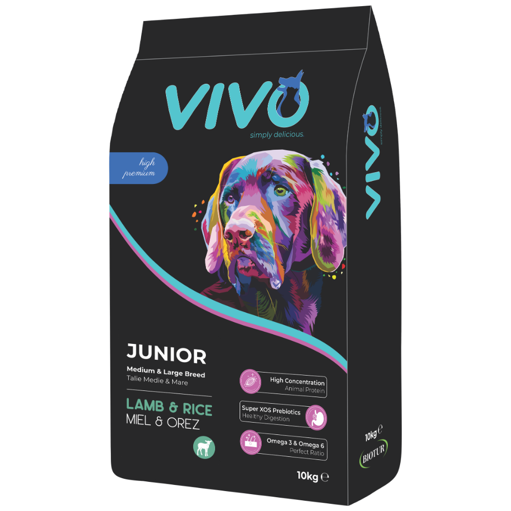 VIVO Dog Junior cu miel și orez (talie medie și mare)